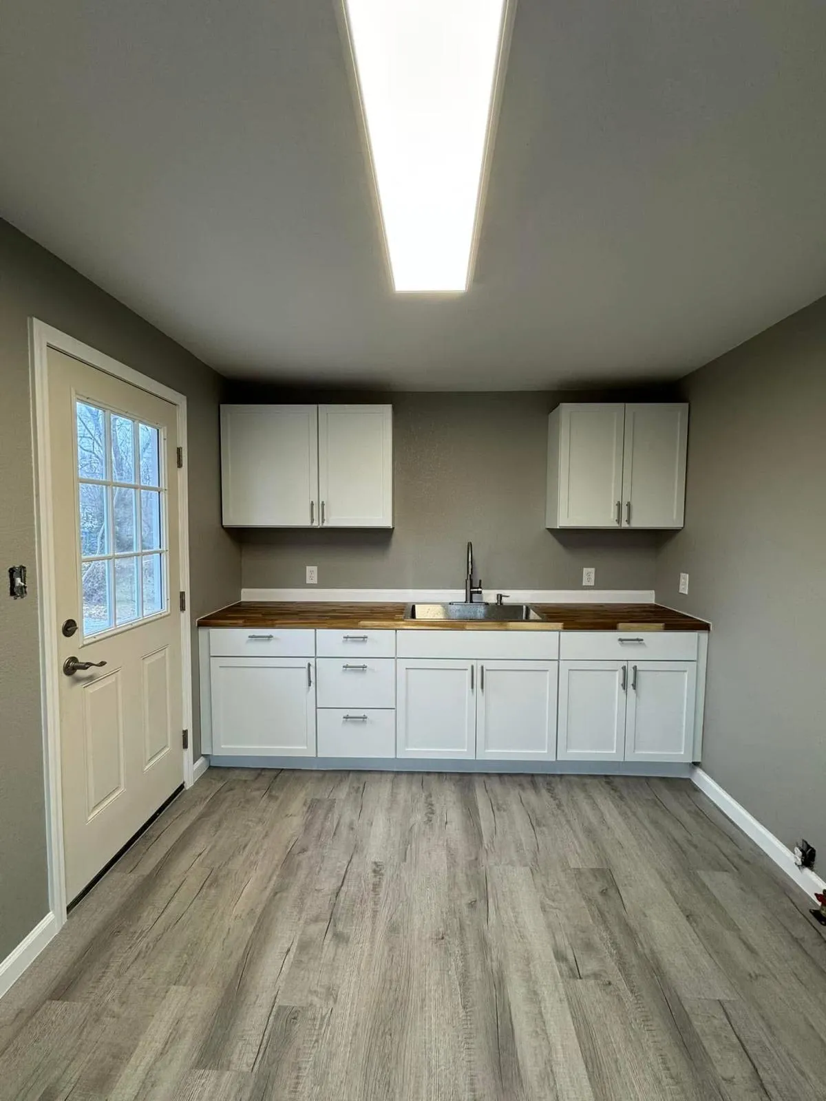 Completed luxury vinyl plank flooring installation