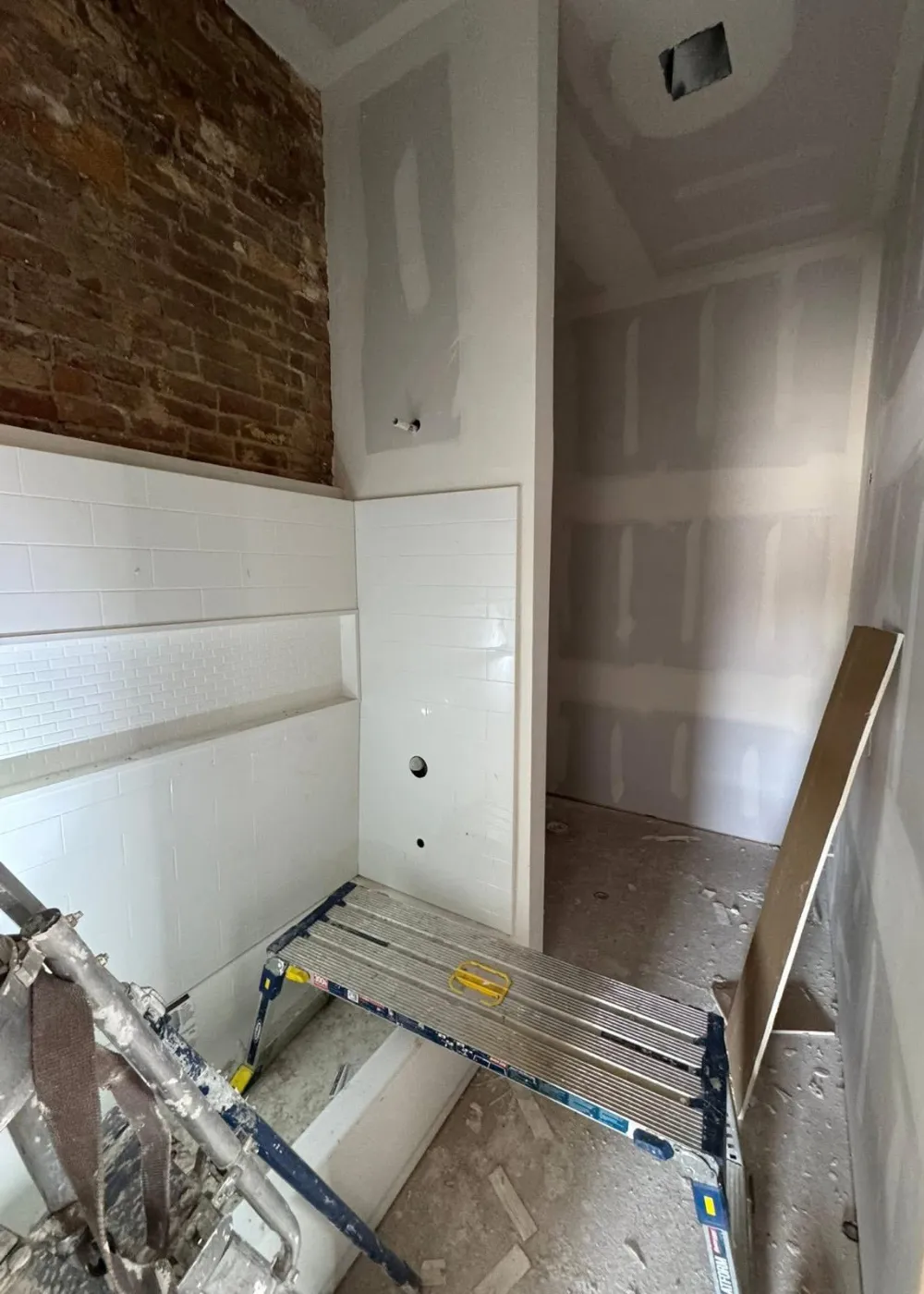 Interior structure opened during renovation work