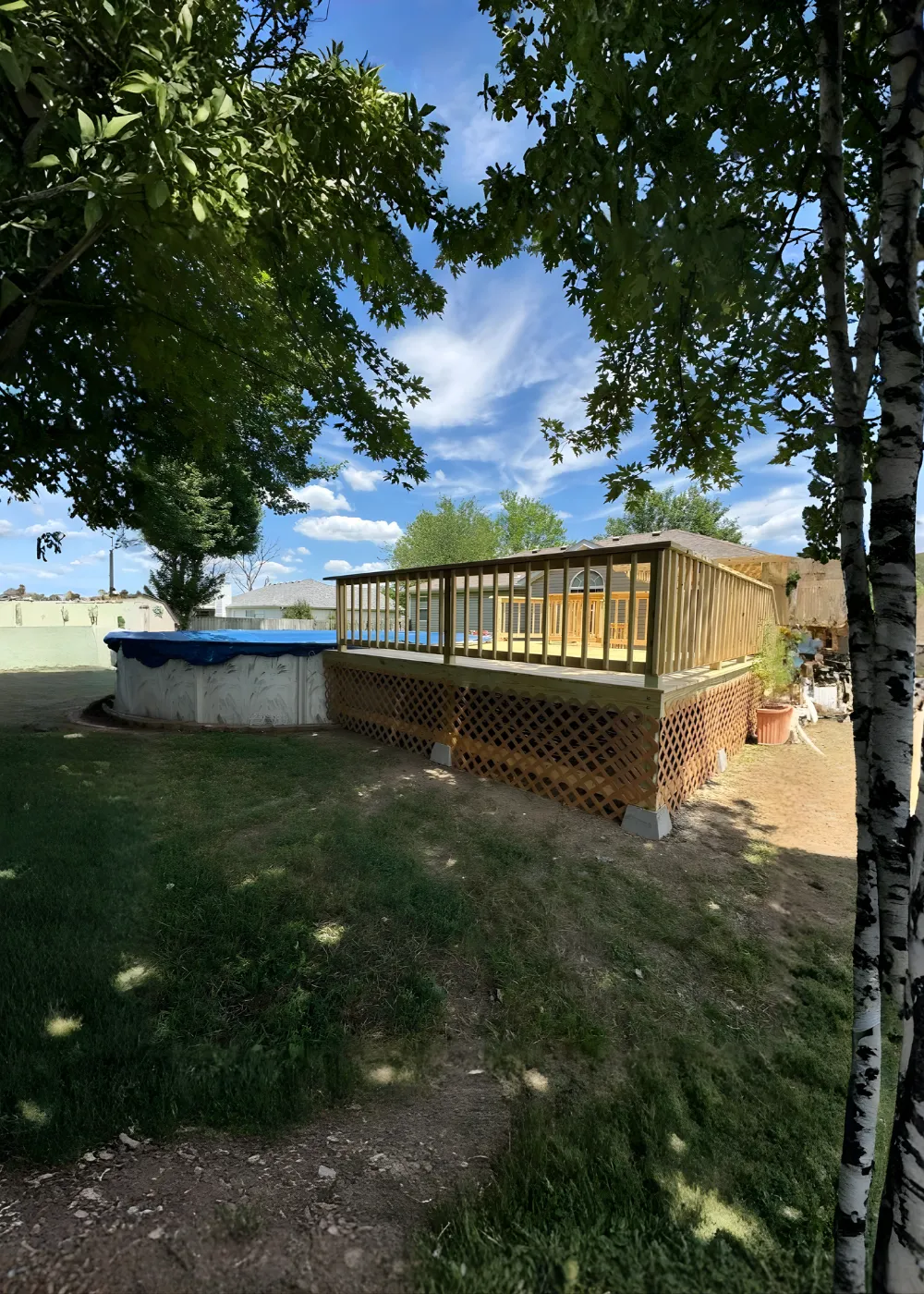 Rebuilt pool deck ready for use